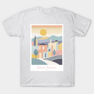 Saint-Tropez French Riviera Vintage Travel Poster T-Shirt